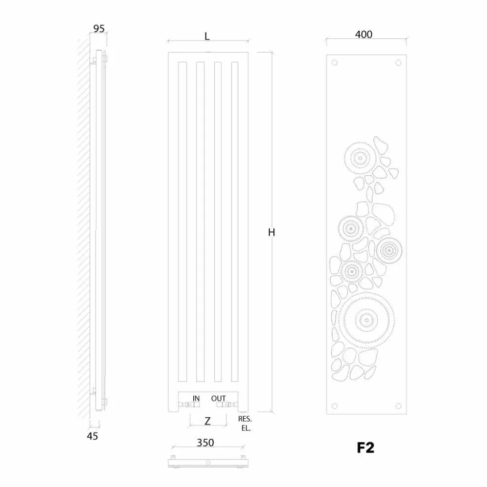 Termoarredo elektrické vana vyrobena v Itálii New Dress Scirocco H Viadurini