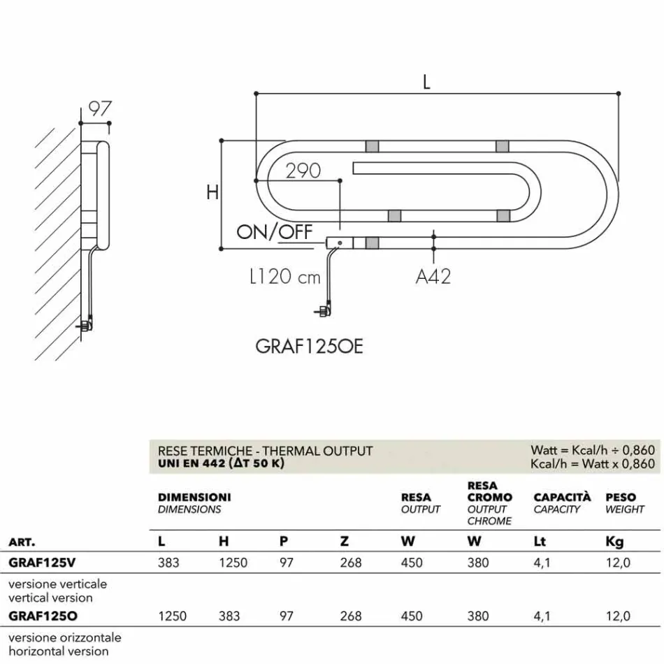 Termoarredo elektrické konstrukce sponek se chromový povrch Scirocco H Viadurini