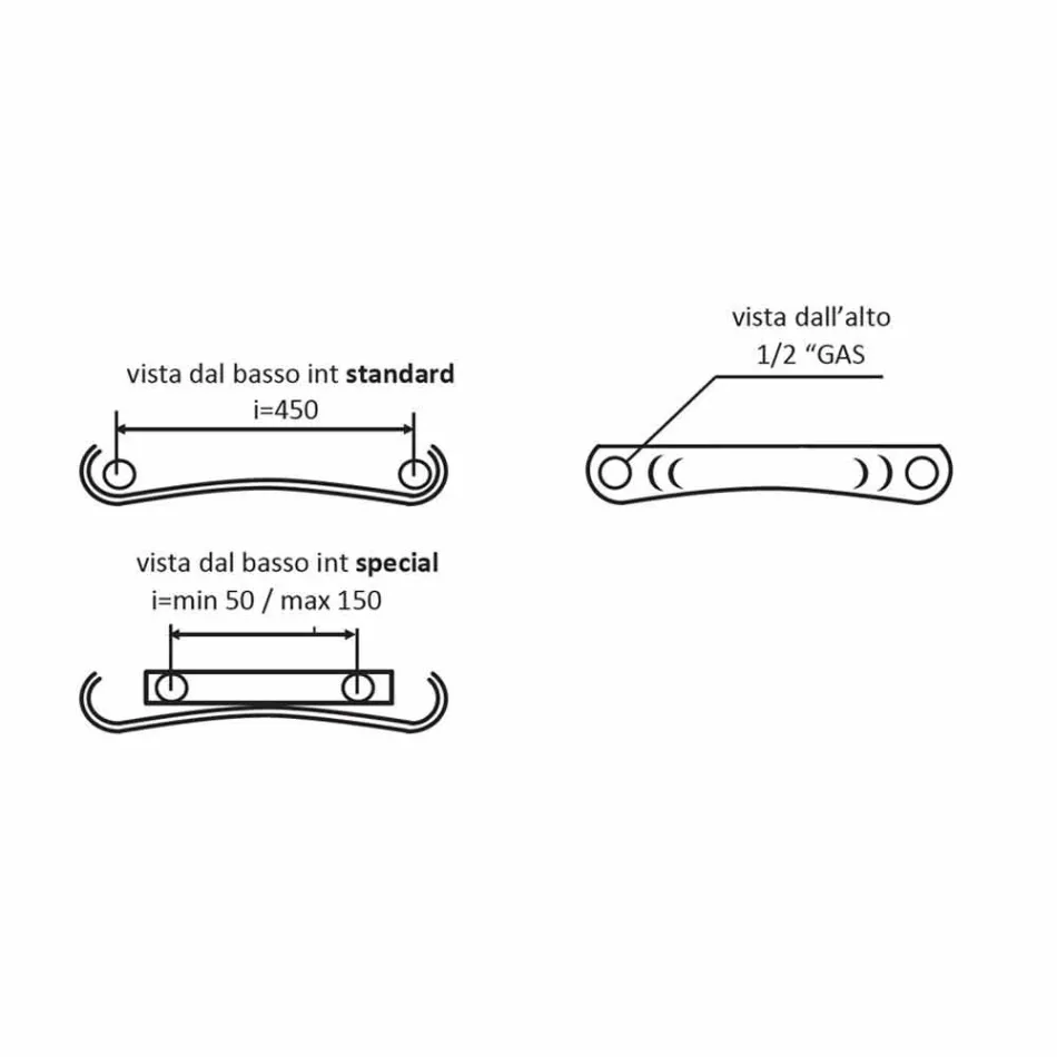 Vertikální hydraulický designový chladič z hliníku do 1061 W - ohnutý Viadurini