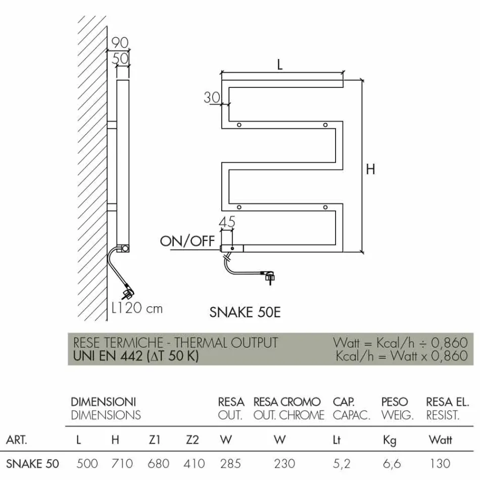 Elektrický radiátor chrom v moderní konstrukce hada Scirocco H Viadurini