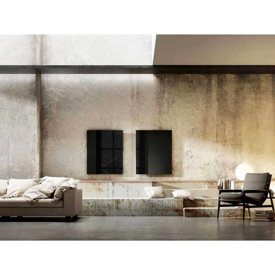 Infračervený design elektrický chladič v černém čirém skle Viadurini