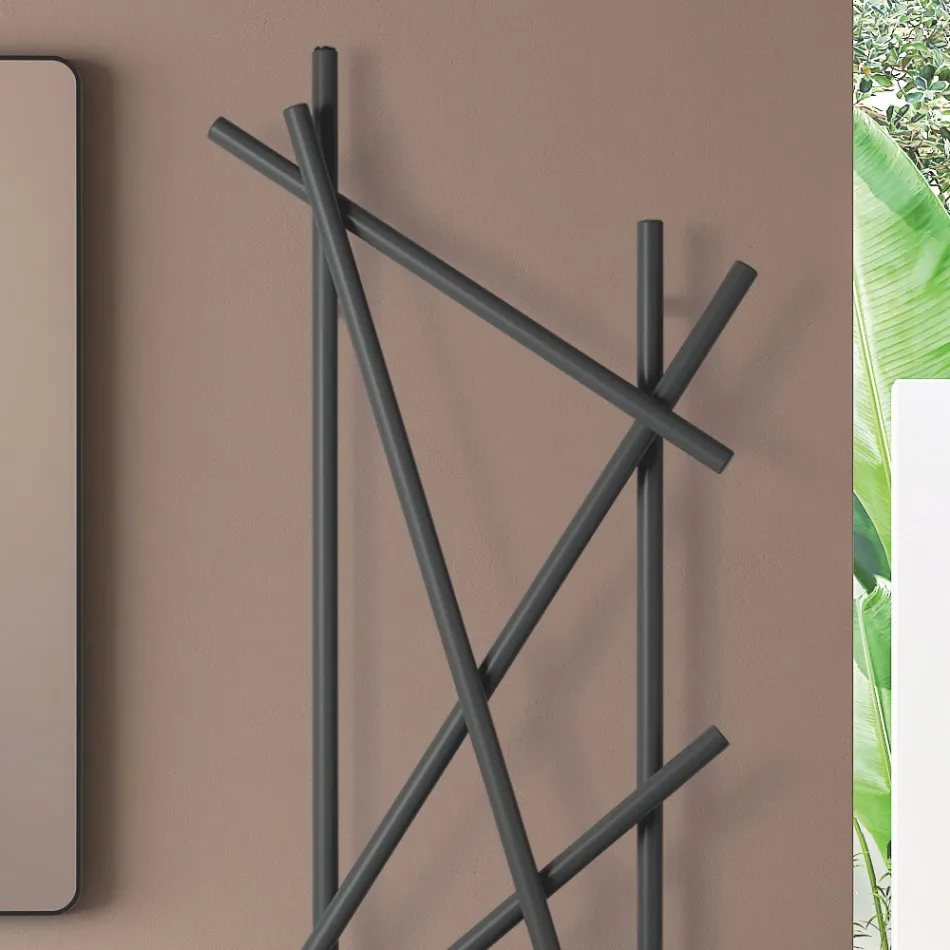 Elektrický ocelový radiátor s kulatými trubkami vyrobený v Itálii - náhodný Viadurini