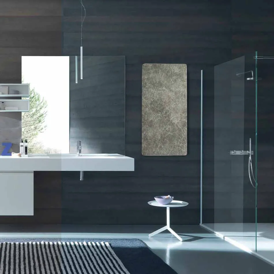 Elektrický tvrzený skleněný radiátor s povrchovou úpravou Jonny Viadurini