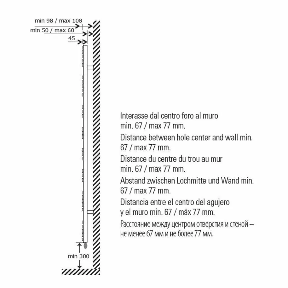 Nástěnný elektrický radiátor pro koupelnu 400 W - Peacock Viadurini