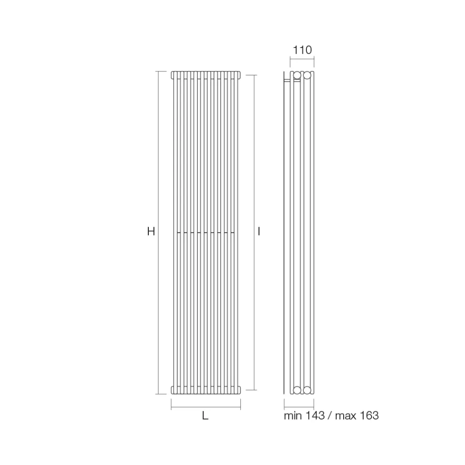 Hydraulický radiátor s trojitou řadou vertikálních prvků Made in Italy - Cenci Viadurini