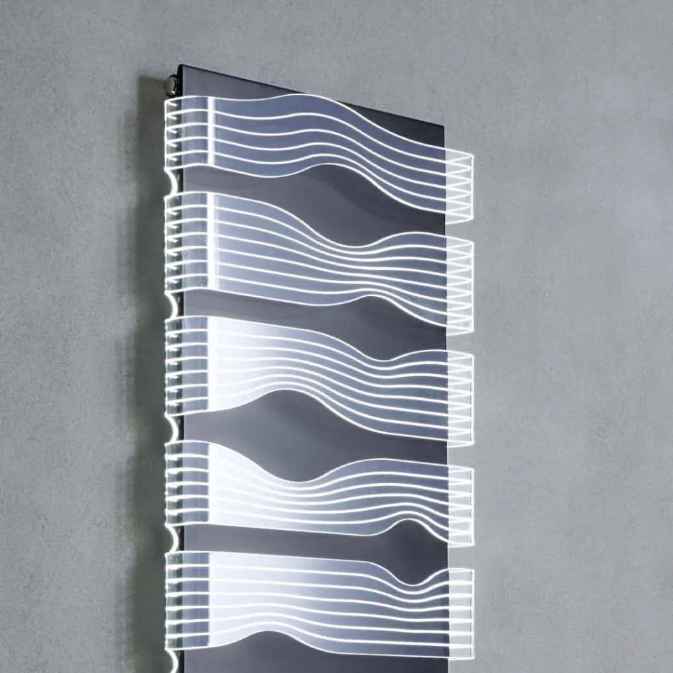 Designový hydraulický radiátor do obývacího pokoje nebo koupelny s LED 839 W - lesk Viadurini