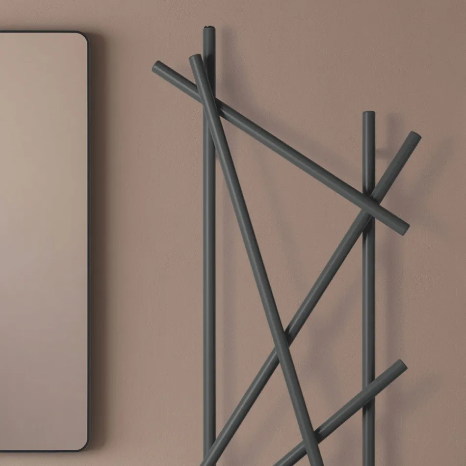 Ocelový hydraulický radiátor s trubkami s kulatým průřezem vyrobený v Itálii - náhodný Viadurini