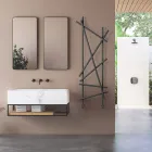 Ocelový hydraulický radiátor s trubkami s kulatým průřezem vyrobený v Itálii - náhodný Viadurini