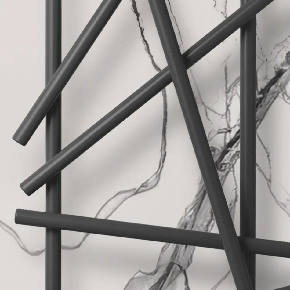 Ocelový hydraulický radiátor s trubkami s kulatým průřezem vyrobený v Itálii - náhodný Viadurini