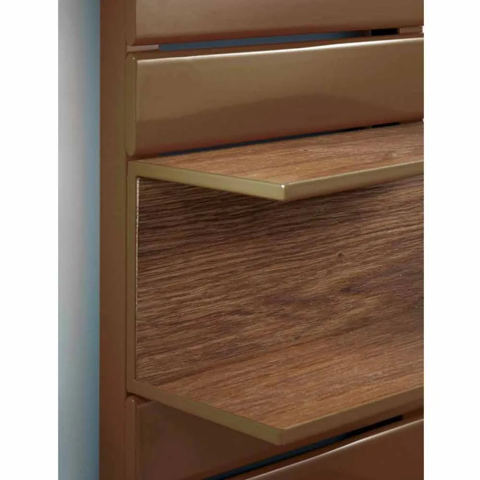 Hydraulické Termoarredo ocel, dub police, Utility Scirocco H Viadurini