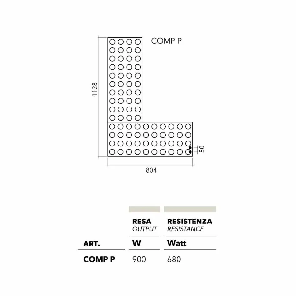 Termoarredo Elektrické provedení Lego vyrobena v Itálii Scirocco H Viadurini