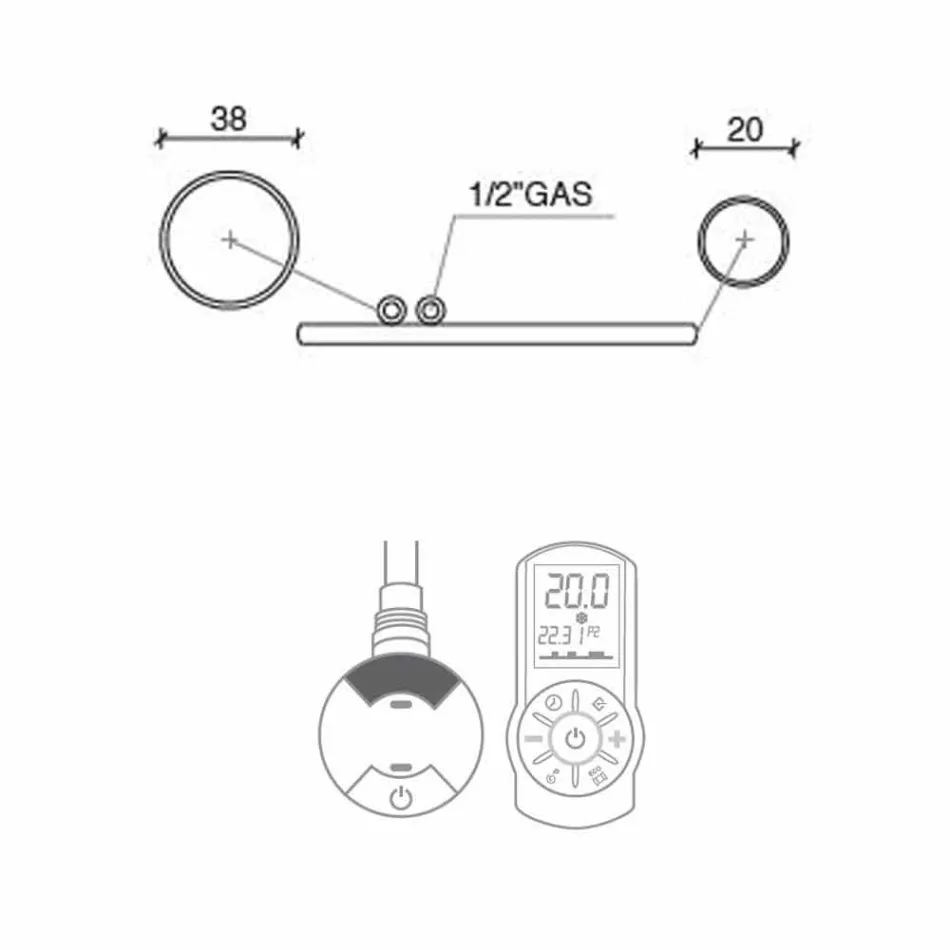 Elektrický vyhřívaný držák na ručník v provedení z chromované oceli 700 W - Peacock Viadurini