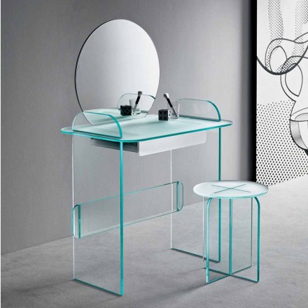 Kosmetický stolek se zrcadlem a skleněnou zásuvkou 3 povrchové úpravy - Salvie Viadurini
