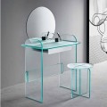 Kosmetický stolek se zrcadlem a skleněnou zásuvkou 3 povrchové úpravy - Salvie