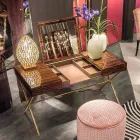 Moderní toaletní stolek se skládací vrchol v lesklé eben Ada 3 Viadurini