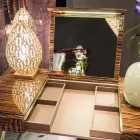 Moderní toaletní stolek se skládací vrchol v lesklé eben Ada 3 Viadurini