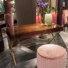 Moderní toaletní stolek se skládací vrchol v lesklé eben Ada 3 Viadurini