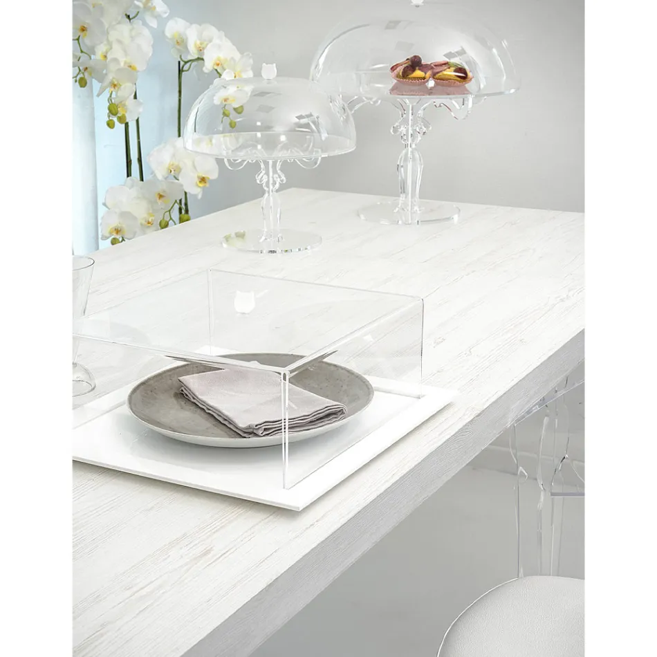 Průhledná čtvercová dortová forma z plexiskla Made in Italy 2 velikosti - Crotone Viadurini