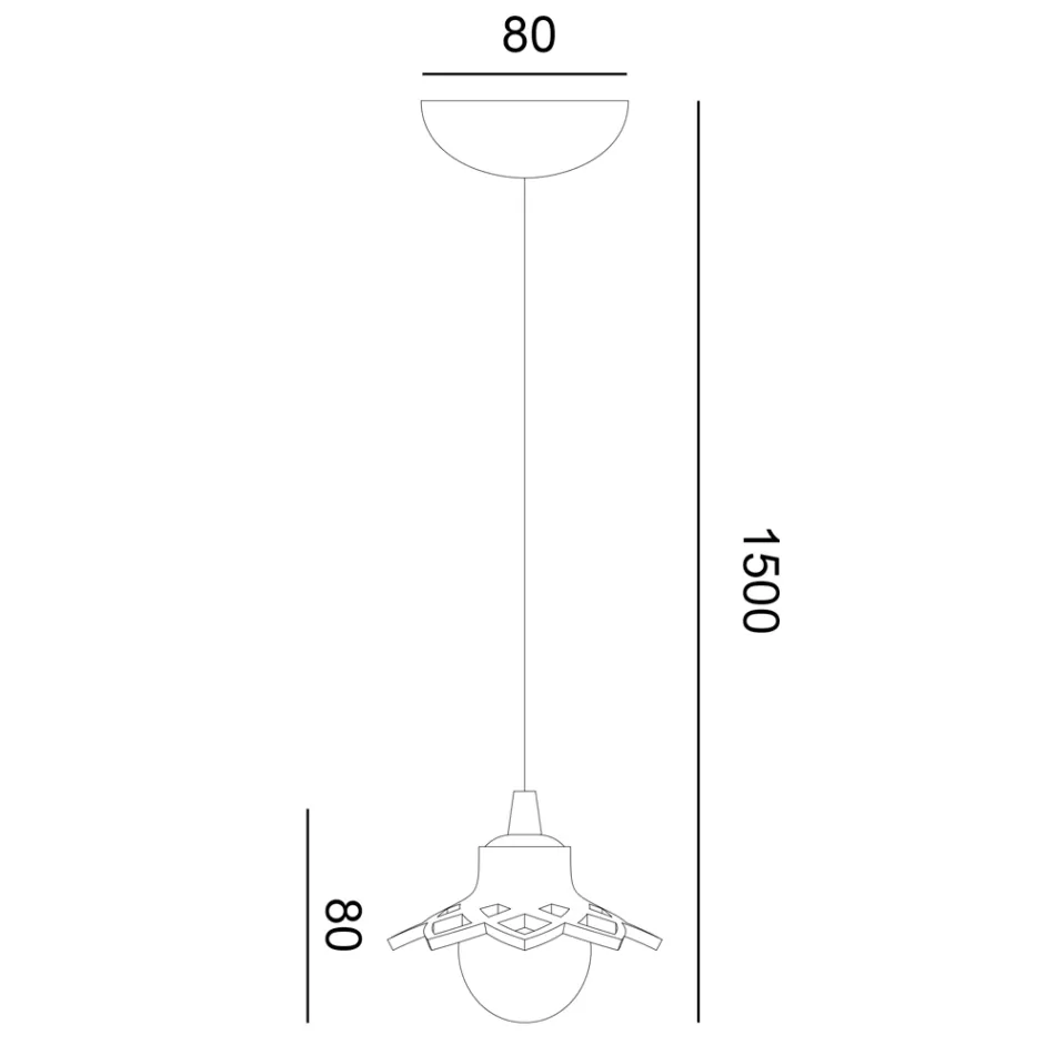 Závěsná terakotová lampa Toscot Apuane bez rozety Made in Toscany Viadurini