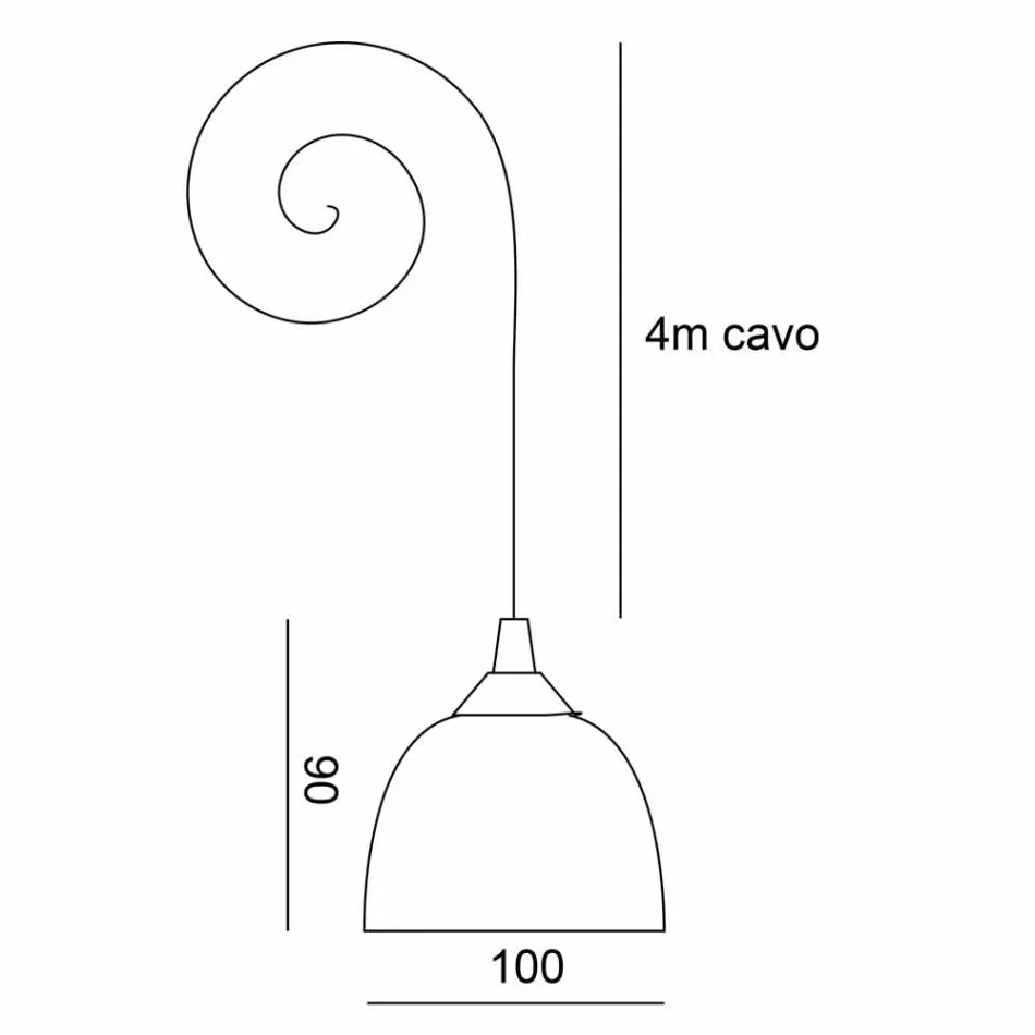 TOSCOT Apuánsko závěsné svítidlo bez růžice Vyrobeno v Toskánsku Viadurini