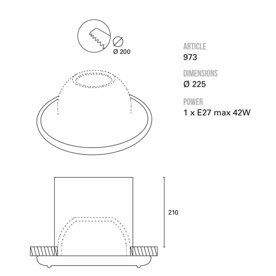 TOSCOT Battersea velkému maják postaven Ø22,5 cm Made v Toskánsku Viadurini