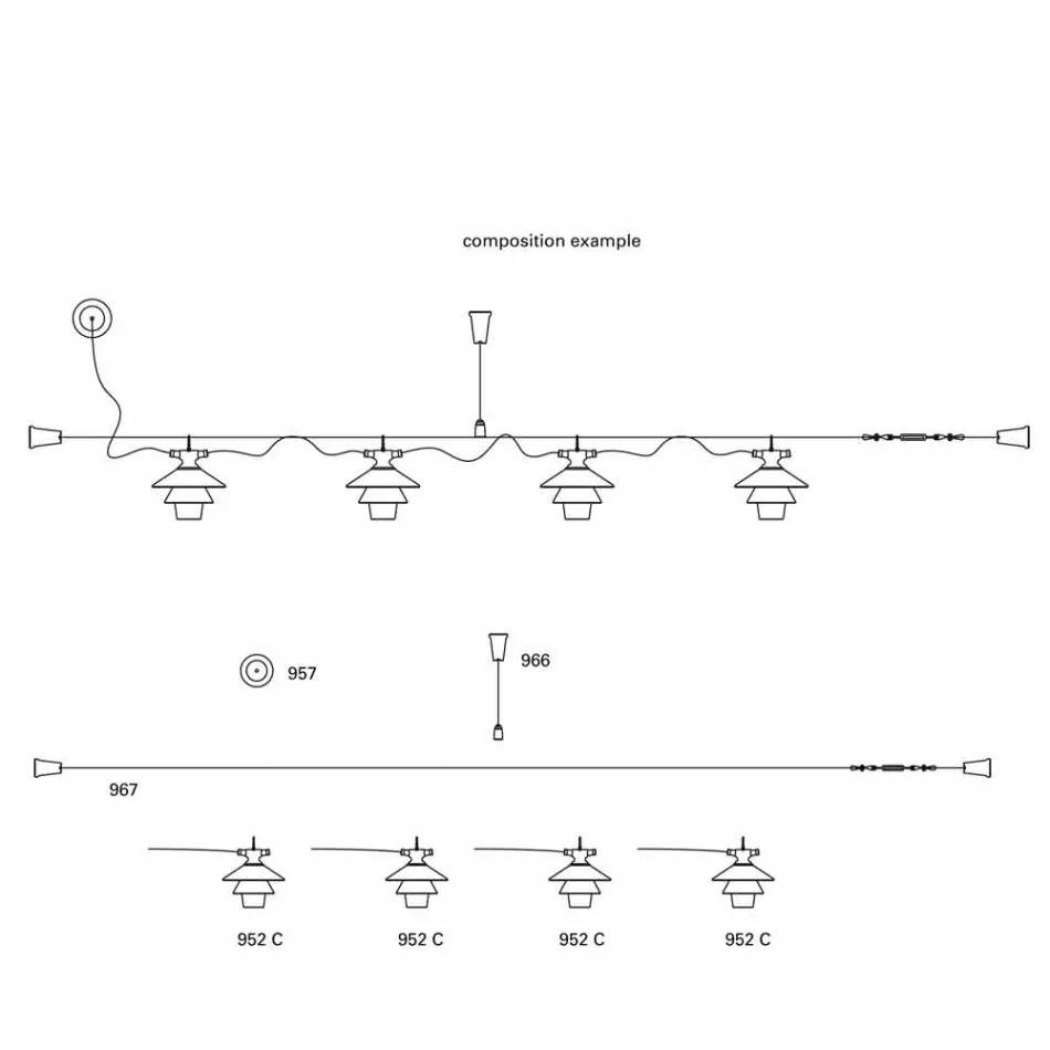 TOSCOT Battersea velké stropní rostly kompozic Viadurini