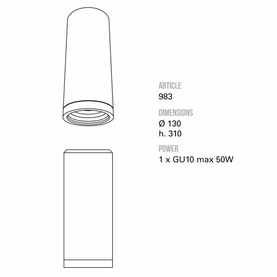 TOSCOT kras velká stropní svítidlo průměr 13 x H 31 cm Vyrobeno v Toskánsku Viadurini