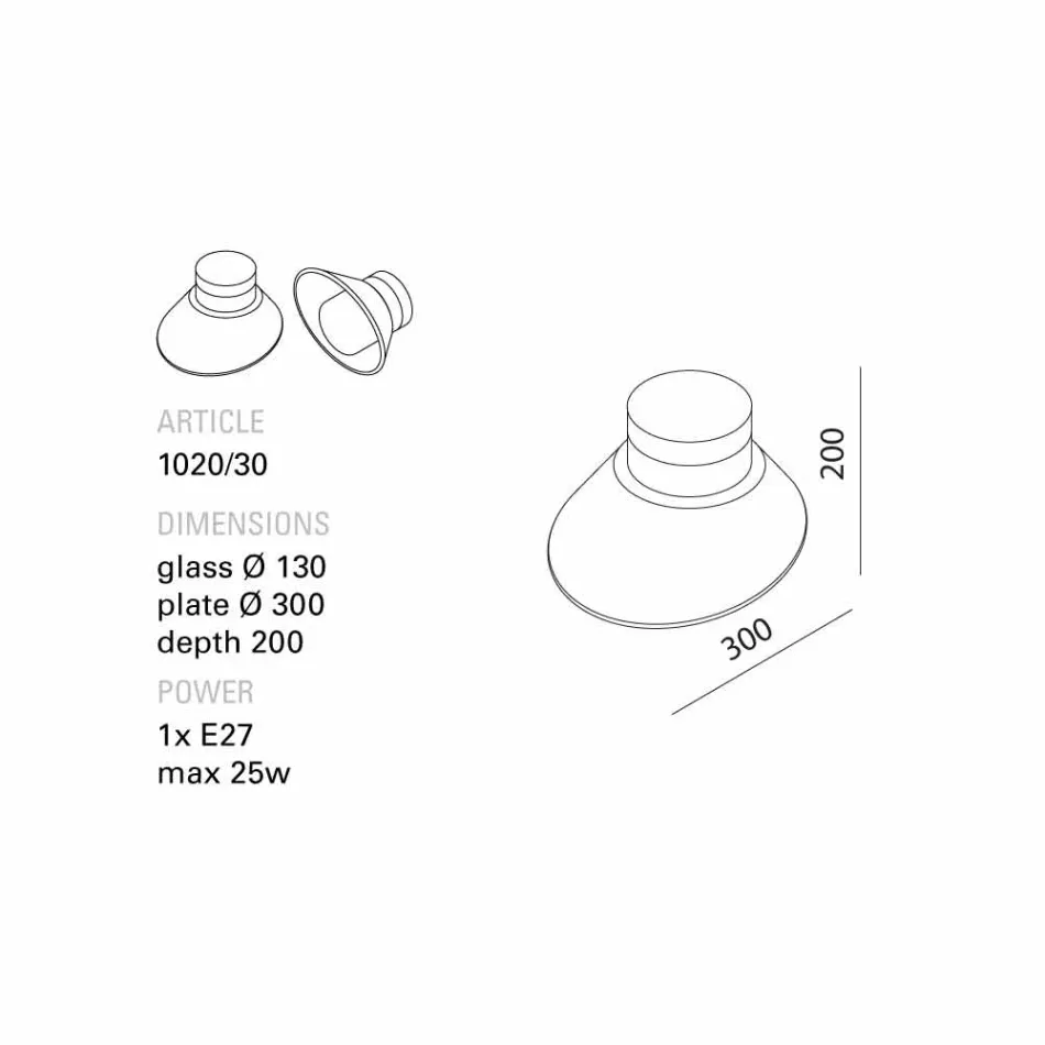 TOSCOT Chapeau! Lamp zeď / strop vyrobený v Toskánsku Viadurini