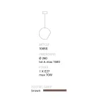 Terakotová závěsná lampa v moderním stylu Toscot Newton Viadurini