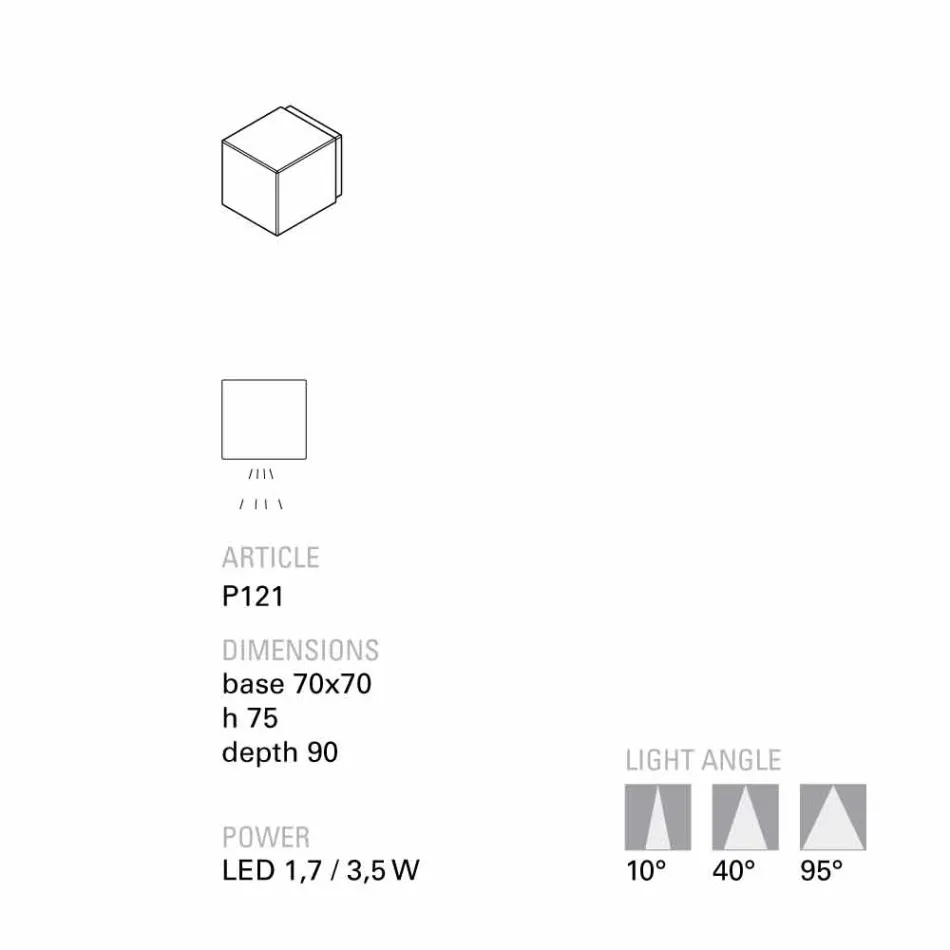 TOSCOT Smith nášivka LED Vnější terakota, ruční Viadurini