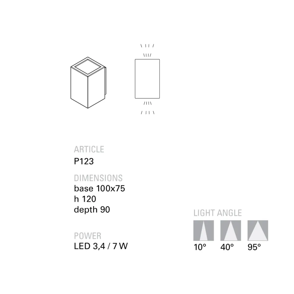 Ručně vyráběné terakotové LED zahradní nástěnné svítidlo Toscot Smith Viadurini