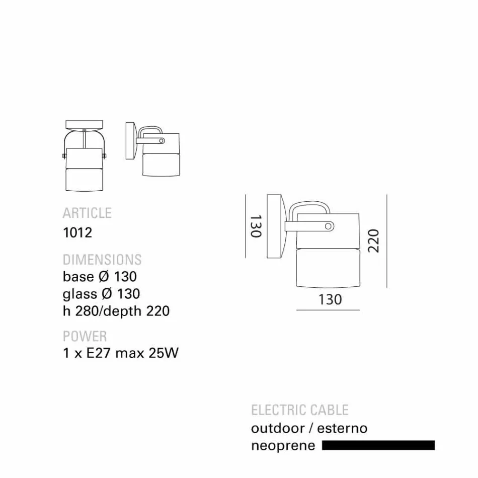 TOSCOT Swing stropní svítidlo / stěna vyrobena v Toskánsku Viadurini