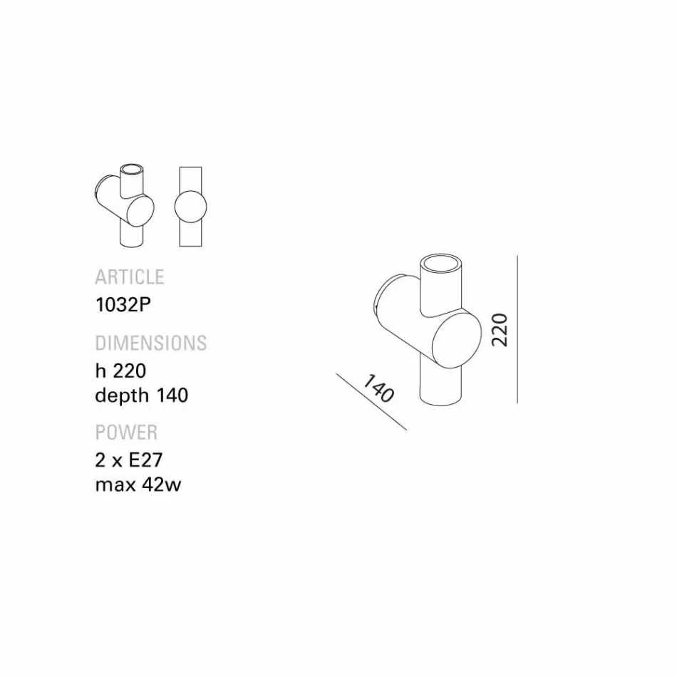 Dopravní TOSCOT nástěnné svítidlo s kovovou základnou vyrobené v Toskánsku Viadurini