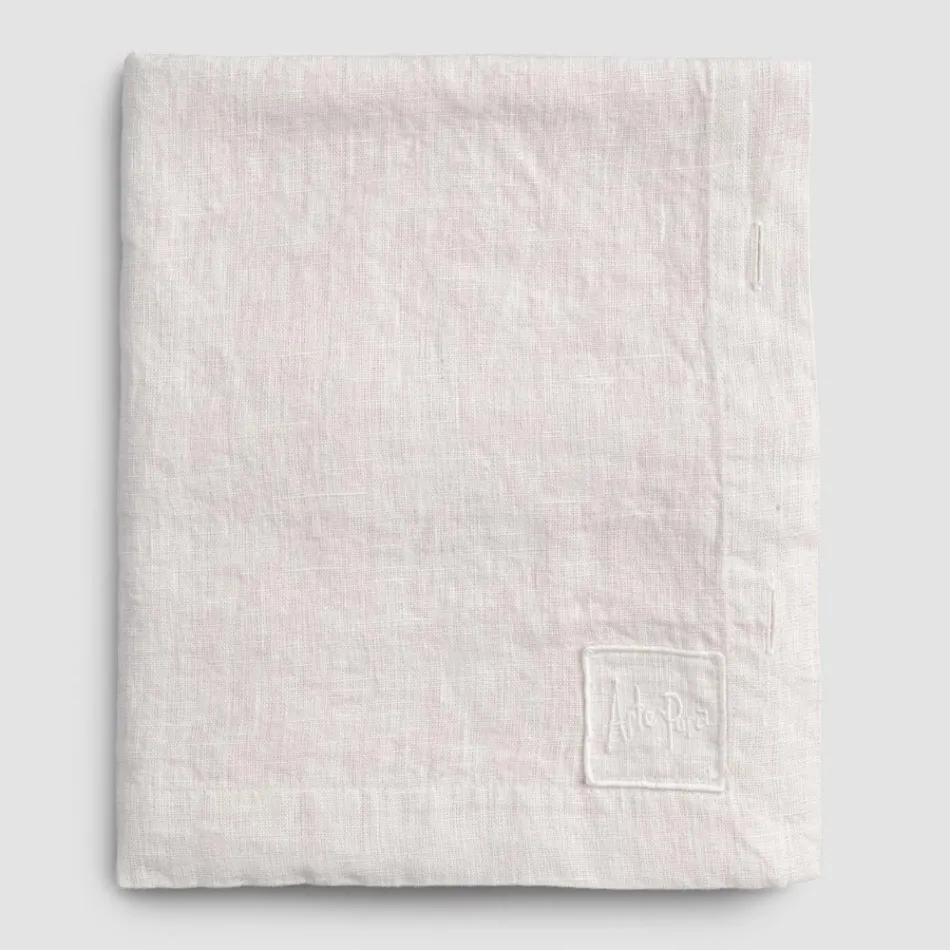 Obdélníkový lněný ubrus s knoflíkovými dírkami a 10 knoflíky, luxusní - středomořská Viadurini