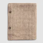 Obdélníkový lněný ubrus s knoflíkovými dírkami a 10 knoflíky, luxusní - středomořská Viadurini