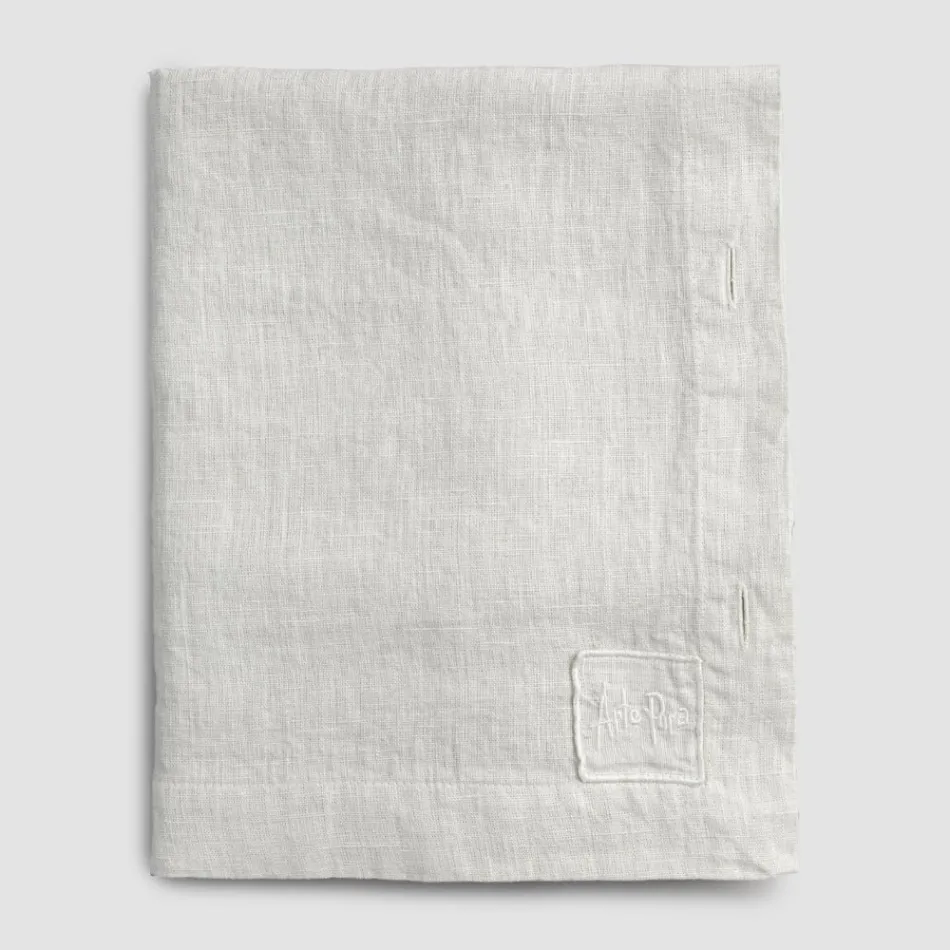 Obdélníkový lněný ubrus s knoflíkovými dírkami a 12 luxusními knoflíky - Středomoří Viadurini