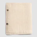 Obdélníkový lněný ubrus s knoflíkovými dírkami a 12 luxusními knoflíky - Středomoří Viadurini