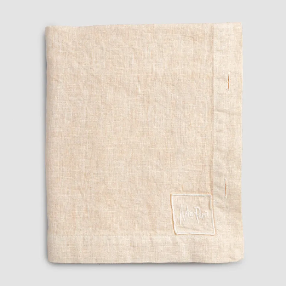 Obdélníkový lněný ubrus s knoflíkovými dírkami a 12 luxusními knoflíky - Středomoří Viadurini