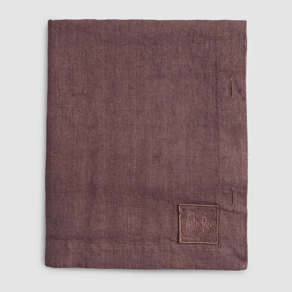 Obdélníkový lněný ubrus s knoflíkovými dírkami a 12 luxusními knoflíky - Středomoří Viadurini