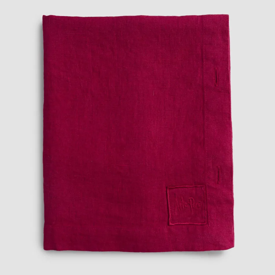 Obdélníkový lněný ubrus s knoflíkovými dírkami a 12 luxusními knoflíky - Středomoří Viadurini