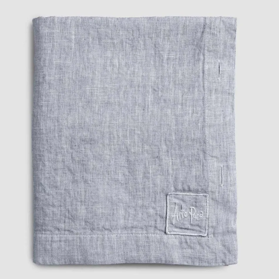 Obdélníkový lněný ubrus s knoflíkovými dírkami a 12 luxusními knoflíky - Středomoří Viadurini