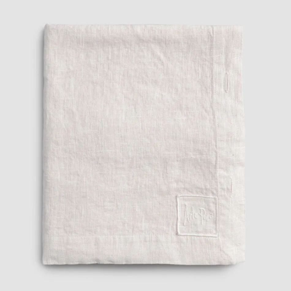 Obdélníkový lněný ubrus s knoflíkovými dírkami a 12 luxusními knoflíky - Středomoří Viadurini