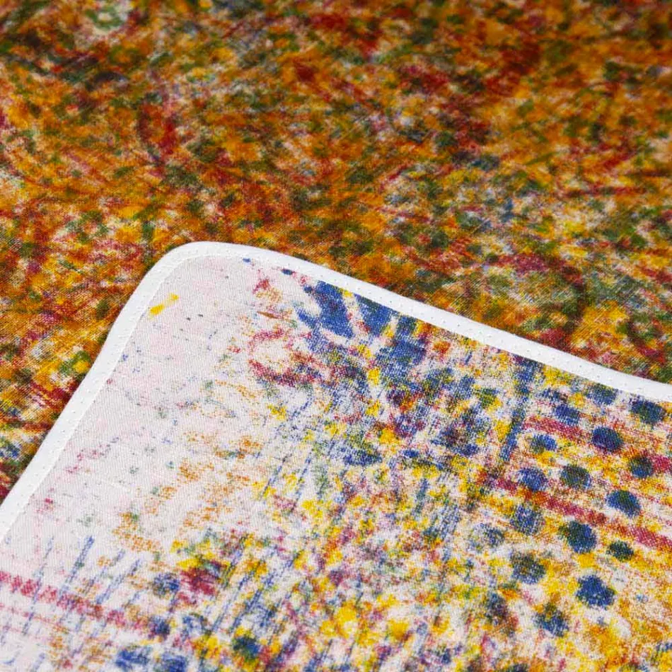 Vysoce kvalitní italský řemeslný ubrus v ručně tištěné bavlně - ochranné známky Viadurini