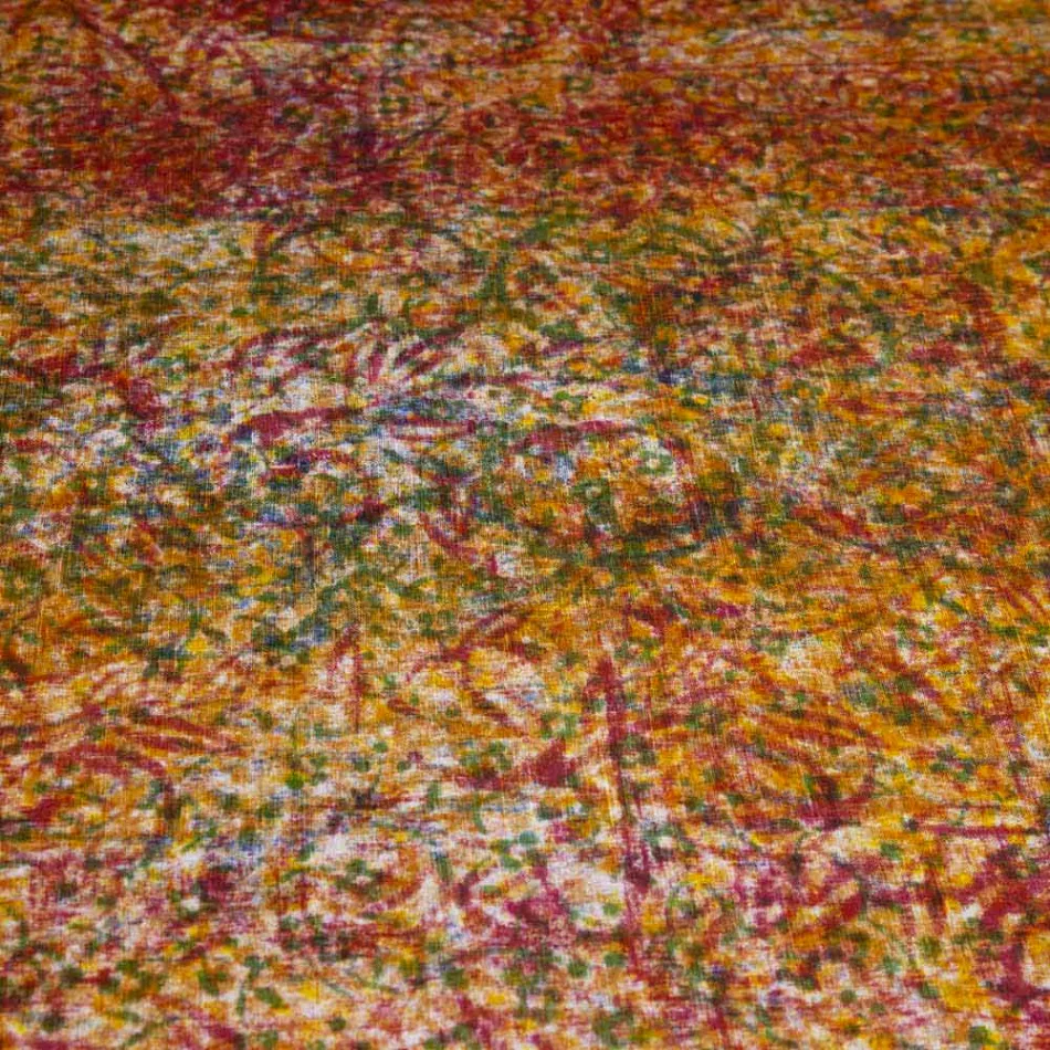 Vysoce kvalitní italský řemeslný ubrus v ručně tištěné bavlně - ochranné známky Viadurini