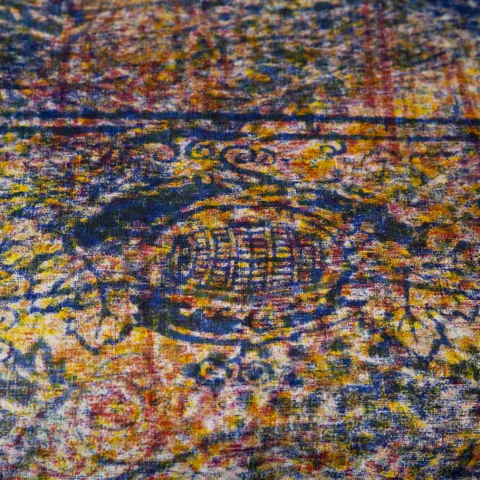 Vysoce kvalitní italský řemeslný ubrus v ručně tištěné bavlně - ochranné známky Viadurini