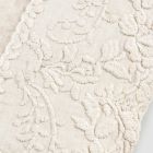 Béžový plátěný čtvercový ubrus s ručně vyrobenou luxusní výšivkou okvětních lístků - Vippel Viadurini