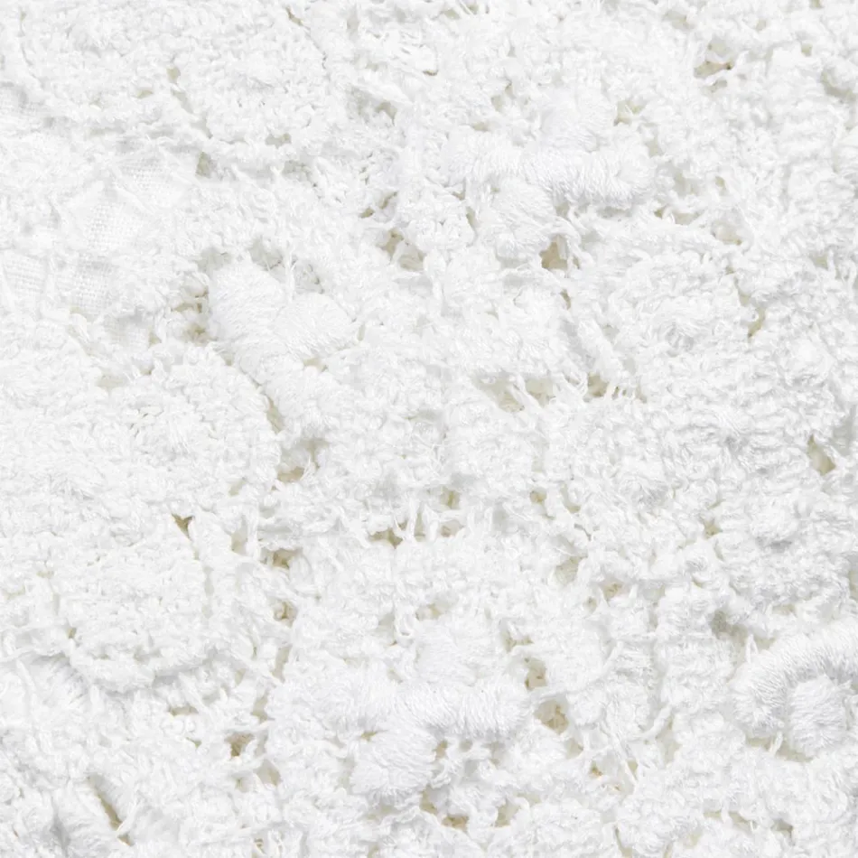 Obdélníkový ubrus z lnu a bavlny s krajkou italský luxusní design - Olimpia Viadurini