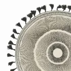 Kulaté prostírání k snídani z juty s černými třásněmi 12 kusů - Casside Viadurini