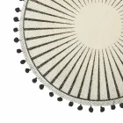 Kulaté prostírání k snídani z juty s černými poms poms 12 kusů - Casside Viadurini