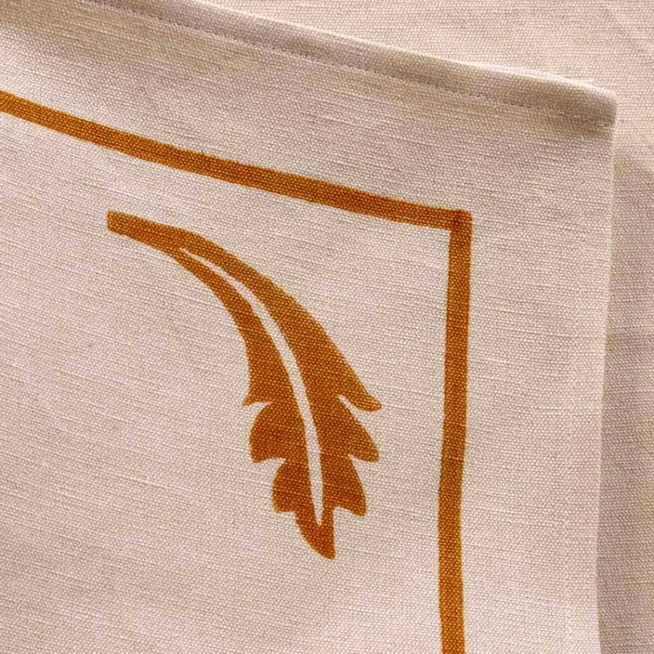 Ubrousek ve smíšeném povlečení s jedinečným kouskem ruky vyrobeným v Itálii - značky Viadurini